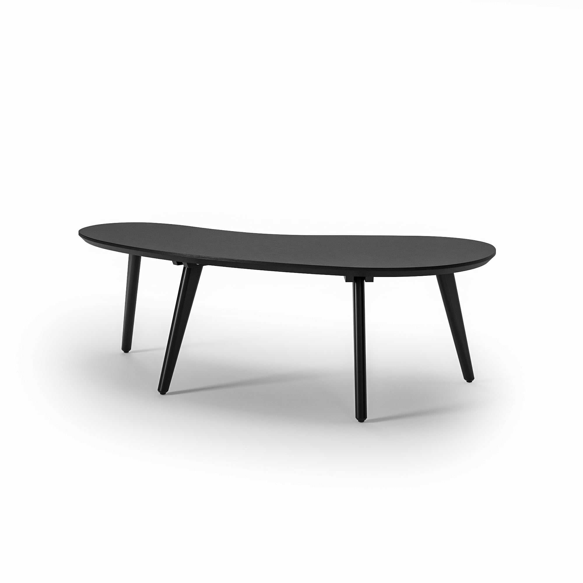 Camaflexi Mid Century Modern Coffee Table Small Tabletop Wood Coffee Desk, Black