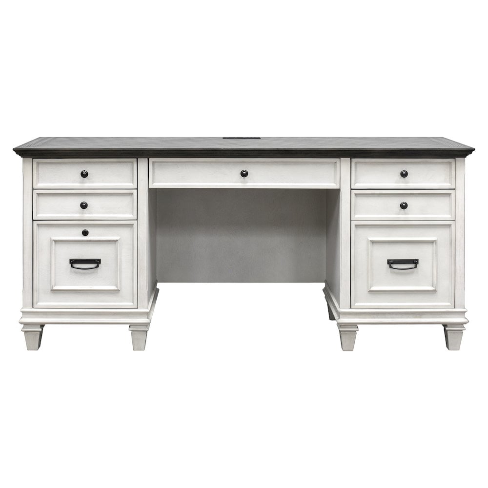 Martin Furniture Hartford Wood Credenza Office Desk Writing Table White