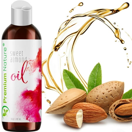 Sweet Almond Oil, Natural Carrier Oil 4 oz, Cleansing Properties, Evens Skin Tone, Treats Irritated Skin, Nourishes, Moisturizes & Prevents Aging- By Premium (Best Way To Treat Dry Skin On Face)