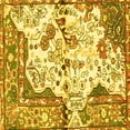 thumbnail image 1 of Ahgly Company Machine Washable Indoor Square Persian Yellow Traditional Area Rugs, 6' Square, 1 of 4