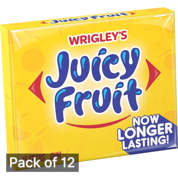 Juicy Fruit Gum, Slim Pack (Pack of 12)