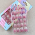 thumbnail image 2 of RAGUPEL 24Pcs Press on Nails for Kids,Violet with Flash Kids Nails,Adhesive Backing Does Not Damage Nails Kids Nails Set for Girls,Style3, 2 of 6