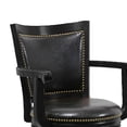 thumbnail image 3 of Island Oasis 29 Inch 360 Degree Swivel Barstool Wood with Open Rolled Arms and Faux Leather Seat Black 23.5 Inch L x 22.5 Inch W x 46.5 Inch H, 3 of 6