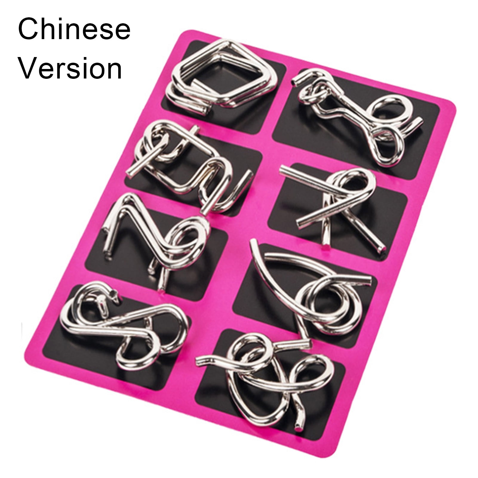 Mind Brain Teaser Puzzles Metal Wire Puzzle IQ Game Gift 8pcs/Set 