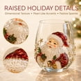 thumbnail image 3 of 3D Christmas Glass Art Cup, Christmas Cups Glass, Luxury Raised Holiday Glassware for Drinks, 3D Santa Stemless Wine Glasses, Glassware for Coffee, Tea, Juice, Milk, 3 of 8