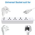 thumbnail image 2 of Protector contra sobretensiones para regleta, 4 salidas y 3 puertos USB, cable de extensión de 3,9 pies, 2 of 5