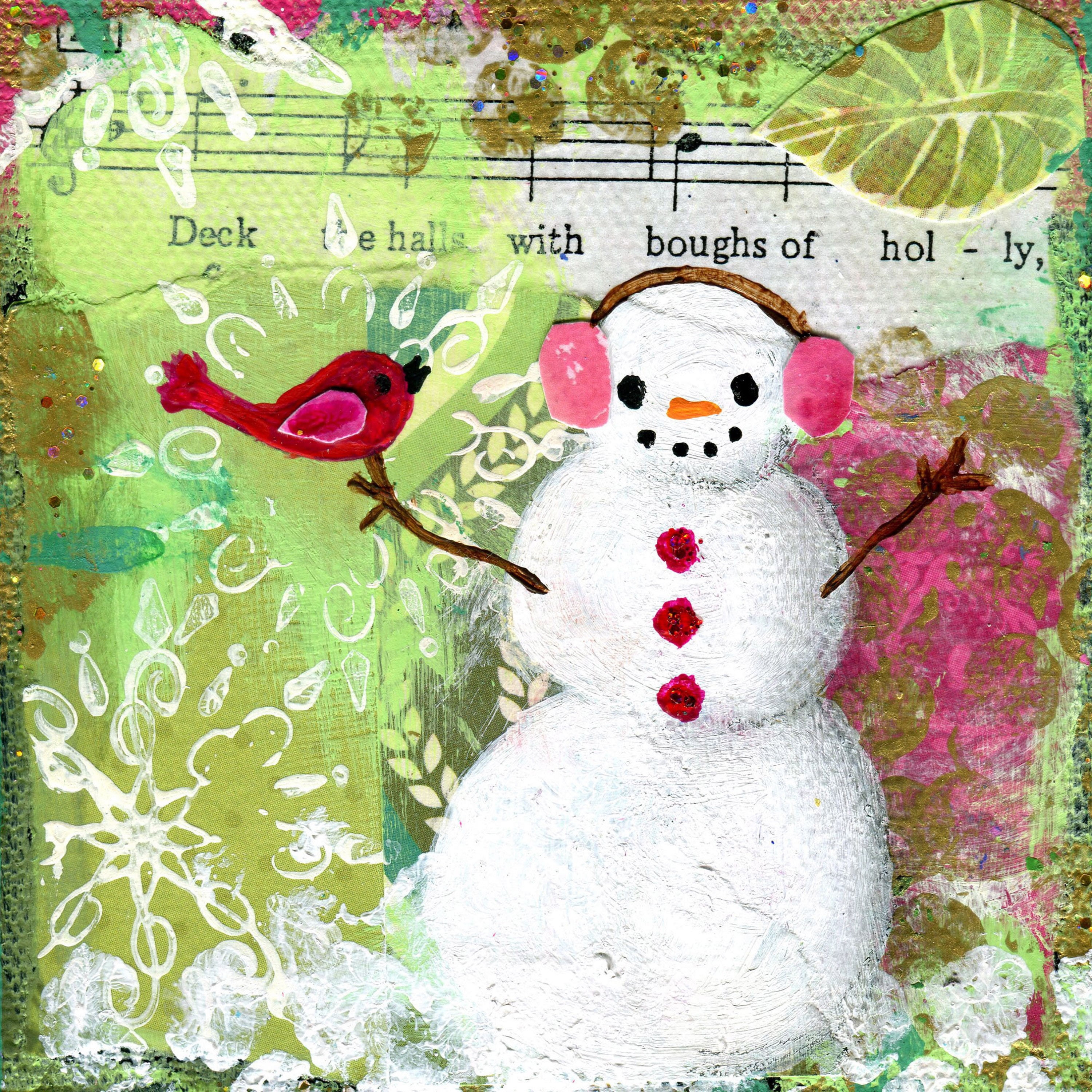 Marmont Hill "Deck the Halls" by Jill Lambert Painting Print on Wrapped Canvas