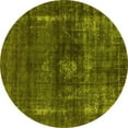 thumbnail image 1 of Ahgly Company Machine Washable Indoor Round Oriental Yellow Industrial Area Rugs, 6' Round, 1 of 4