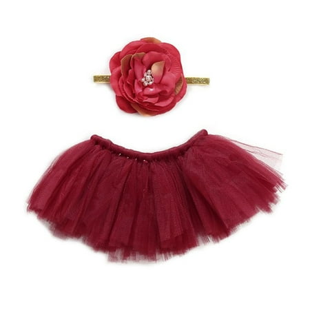 

Ziizwfa Newborn Fluffy Skirt with Headband Set Great for Baby Girl in Birthday or Party for Photographic Studios to Create Fun