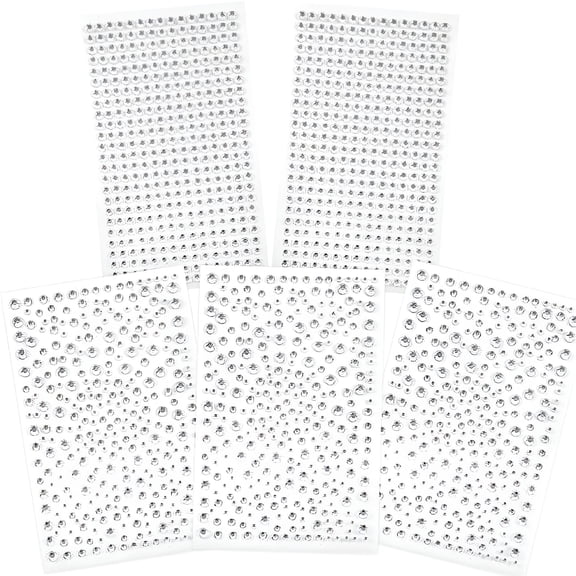 RAGUPEL 1725pcs Clear Rhinestones Stickers Self Adhesive Bling Gems Jewels Stickers,Stick on Rhinestone Strips for DIY Craft,Assorted Size