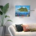 thumbnail image 2 of Fuzoiu Island And Coral Reef Print Canvas Wall Decorative,Modern Artwork Picture Decor Painting,Living Room Bedroom Home Office,Framed Hangable Decorative Artwork Size 30x40, 2 of 6