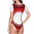thumbnail image 4 of The Xecao Winter Christmas Snowflake Women's Crew Neck Body Suit, a short-sleeved bodysuit and basic swimsuit, both comfort and style for dating and daily life, 4 of 9