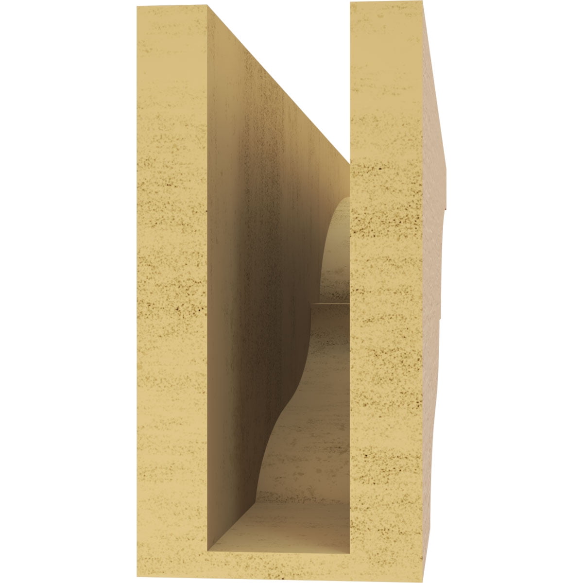 4"W x 24"D x 8"H Thin Asheboro Rough Cedar Woodgrain TimberThane Corbel, Primed Tan
