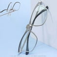 thumbnail image 6 of 3 Pairs of Men Silver Business Anti-blue Light Reading Gasses 1.00 Folding Flip-up Square Metal Readers +1.00, 6 of 7