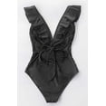 thumbnail image 3 of Women's One Piece Swimsuit Ruffle Lace Up Beach Bathing Suit Tummy Control Swimsuit Bathing Costume, 3 of 3
