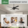 thumbnail image 5 of Hunter 52 inch Outdoor or Indoor Ceiling Fan with LED Light and Pull Chain - Black Ceiling Fan, Standard Mount, 4 Blades, For Patio, Porch, Garage, or Living Room - Spring Mill 50336, Matte Black, 5 of 14