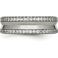 thumbnail image 4 of Chisel Titanium Polished with CZ 6.5mm Concave Band - Ring Size 9.0, 4 of 8