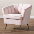 thumbnail image 3 of Baxton Studio Emeline Light Pink Velvet Accent Chair, 3 of 9