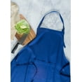 thumbnail image 4 of CC Home Furnishings 38" Nautical Blue Solid Patterned Kitchen Chef Apron, 4 of 8