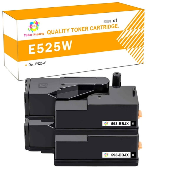 2-Pack E525W 525W E525 Toner Cartridge Compatible for Dell 593-BBJX E525W Printer Ink Office Supplies Black