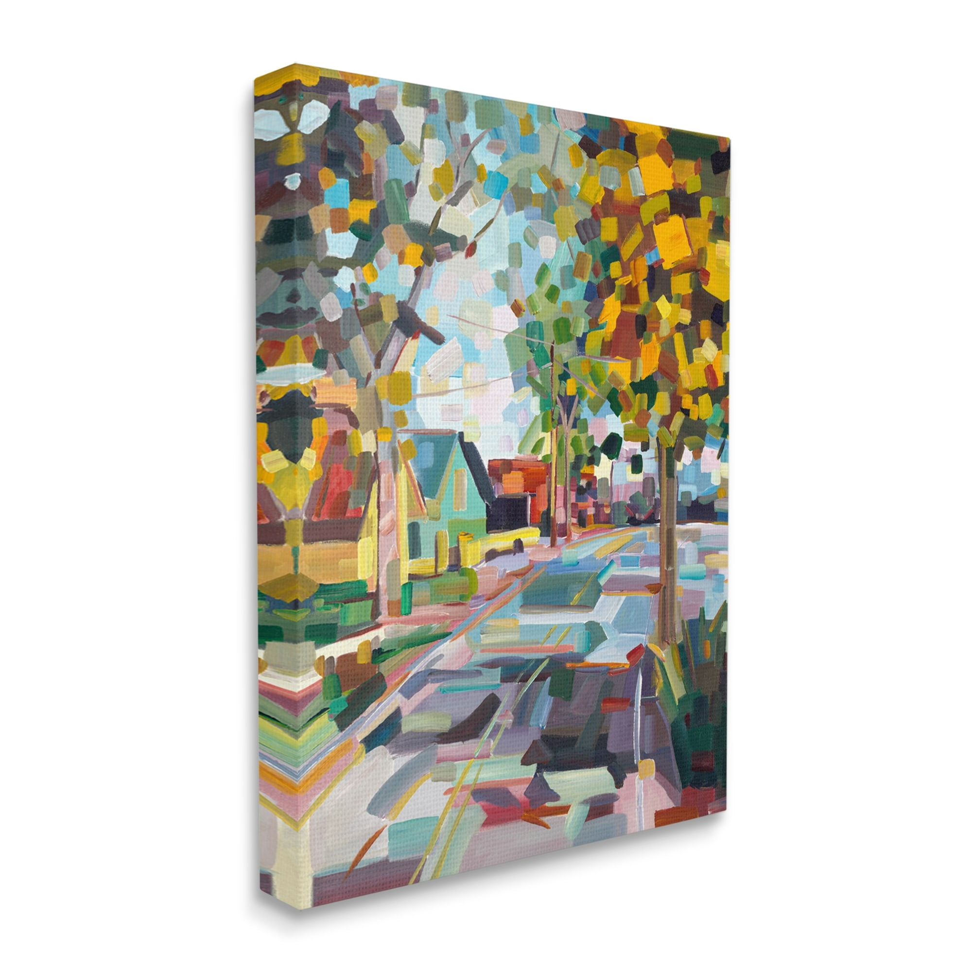 Stupell Geometric N.E. Fall Scene Stretched Canvas Wall Art 30 x 40