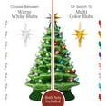 thumbnail image 4 of Best Choice Products 15in Hand-Painted Ceramic Christmas Tree, Pre-Lit w/2 Star Toppers, 128 White/Multi Lights - Green, 4 of 8