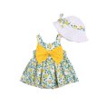 thumbnail image 1 of Faithtur Ensemble de Mode pour Filles Enfants 2 Pcs Robe Sans Manches Florale + Chapeau, 1 of 9