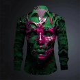 thumbnail image 1 of Máscara para fiesta de graduación máscara dorada máscara morada máscara negra patrón HD suave cómoda diseño de diseñador moderno camisa abotonada, 1 of 6