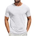 thumbnail image 2 of Économies d'Été 2025 Mode Décontractée pour Hommes Pull-Over Couleur Unie Manches Courtes Col Rond Blouses, 2 of 7