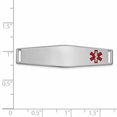 thumbnail image 2 of 14K White Gold Epoxy Enameled Medical ID Off Ctr Soft Diamond Shape Plate # 819, 2 of 2
