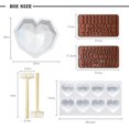 thumbnail image 2 of Forma de corazón de diamante 3D, moldes de corazón de chocolate, moldes de silicona para chocolate, letras de silicona, 2 of 4