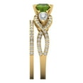 thumbnail image 3 of Clara Pucci 18K Yellow Gold 1.925 Natural Peridot Engraveable Engagement Ring + Wedding Band Set, 3 of 7