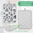 thumbnail image 3 of Irregular Pattern Black and White Print Oven Mitts Pot Holders 2 pcs Heat Resistant for Kitchen Baking Grilling, 3 of 7