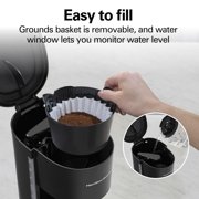 Hamilton Beach 12 Cup Programmable Coffee Maker, Glass Carafe, Matte Black
