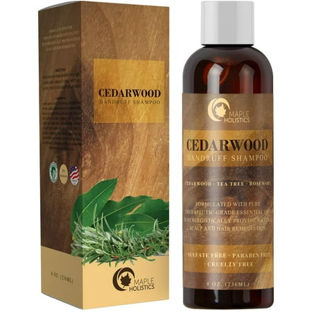 Anti-Dandruff Thickening Shampoo with Cedarwood Essential Oil - Stop Hair Loss + Promote Hair Growth -Treat Psoriasis Flakes + Scales - Make Hair Soft + Increase Volume - Healthy Scalp