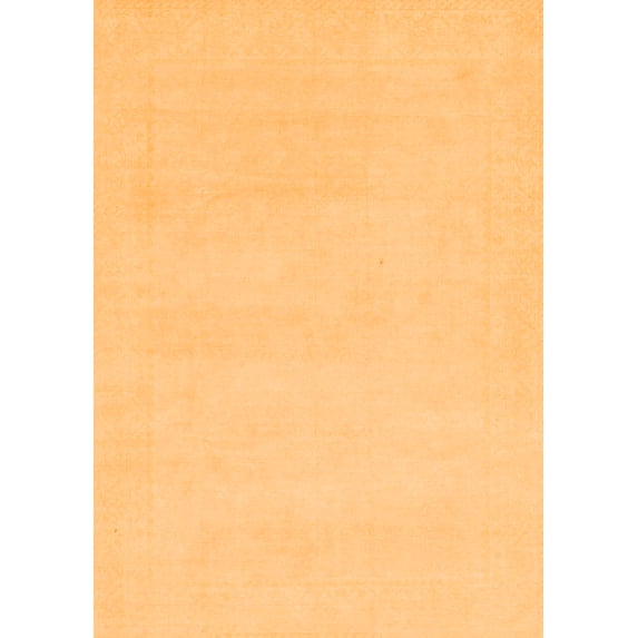 Ahgly Company Indoor Rectangle Solid Orange Modern Area Rugs, 5' x 7'