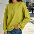 thumbnail image 2 of Oversized Sweatshirt for Women Long Sleeve Drop Shoulder Casual Seams Plain Crewneck Sweatshirts Pullover Tops, 2 of 7