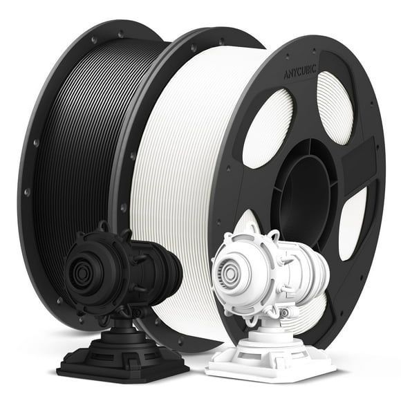 ANYCUBIC PLA Plus (PLA+), 3D Printer Filament 1.75mm Bundle, High Toughness, Dimensional Accuracy +/- 0.02mm, Print with Most FDM 3D Printers, 1KG Spool, 2kg, Black + White