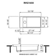 thumbnail image 5 of Ruvati RVG1650BK 18 x 34 in. Granite Composite Workstation Kitchen Sink Epi Stage Dual Mount Single Bowl, Black, 5 of 7