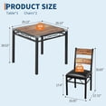 thumbnail image 7 of M optimized Dining Table Set for 2/4, Wood Kitchen Table with Upholstered Chairs, Kitchen Table Chairs Set w/Collision Angle for Small Space, Dining Room, Apartment, 7 of 7