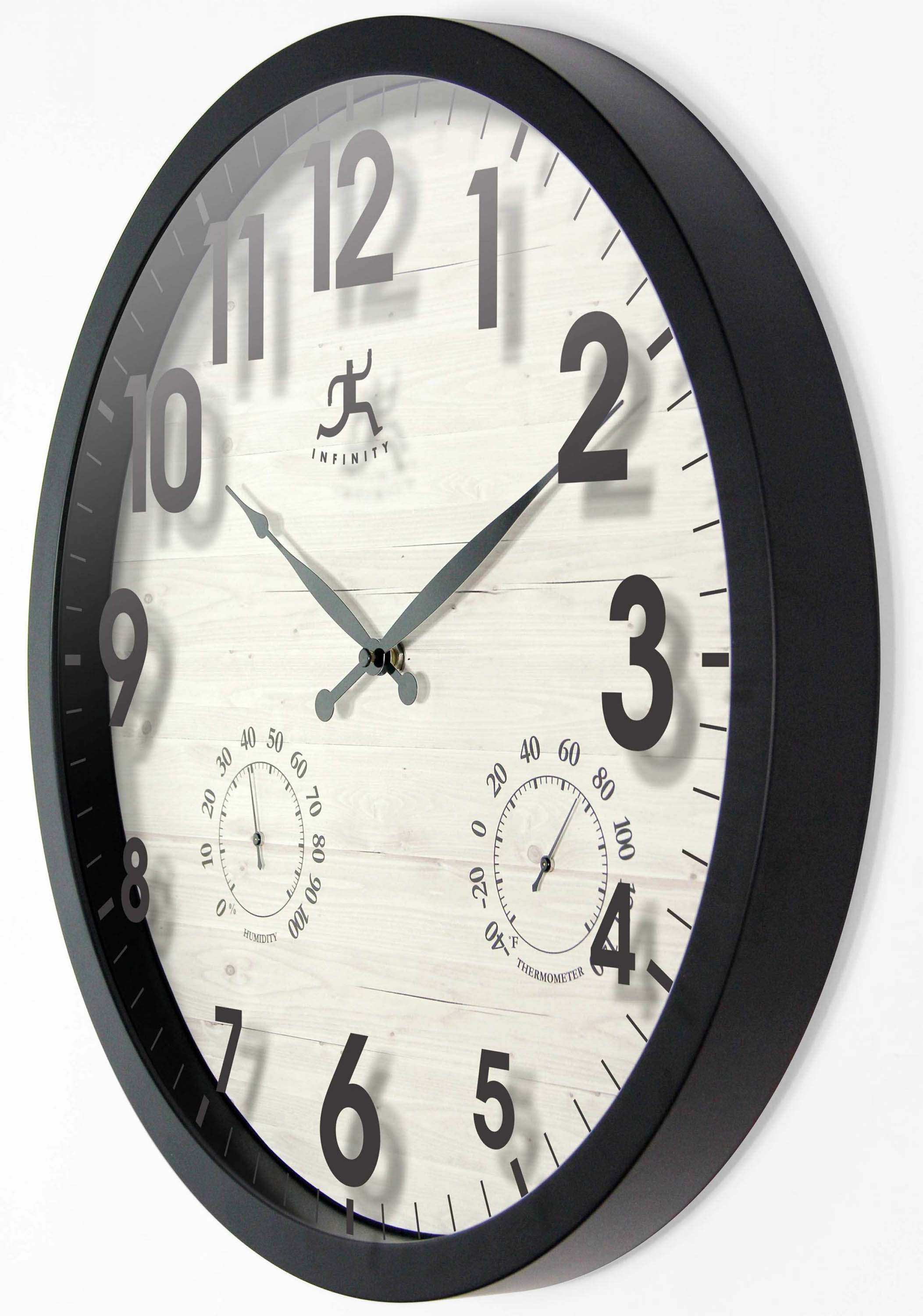 Infinity Instruments Concordia Outdoor Wall Clock with Hydrometer