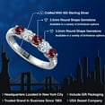 thumbnail image 2 of Gem Stone King 925 Sterling Silver Red Rhodolite Garnet and White Moissanite Wedding-Bands Ring for Women | 0.98 Cttw | Round 3.5MM | Gemstone January Birthstone | Size 5, 2 of 7