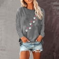 thumbnail image 2 of Mikilon Women's Printed Pullover Sweatshirts Round Neck Long Sleeve Casual Blouses, 2 of 4