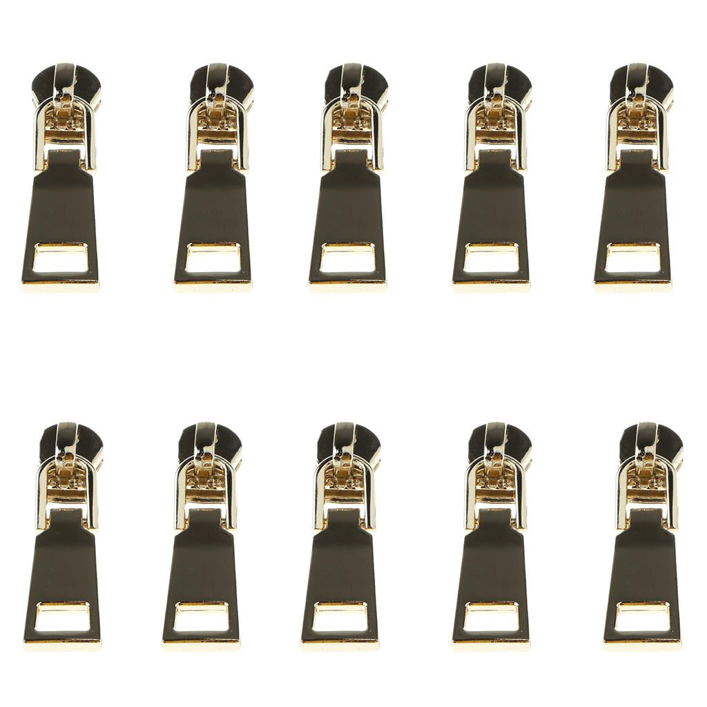 HOMYL 2-3 of pack 10 Pieces #5 Metal Zipper Puller Slider Head Replacement Repair Kit 3 Pcs