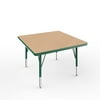 30in x 30in Square Premium Thermo-Fused Adjustable Activity Table Maple/Green/Green - Toddler Swivel