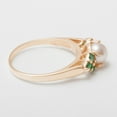 thumbnail image 5 of LBG British Made 9k Rose Gold Cultured Pearl & Emerald Womens Cluster Ring - 33 size options - Size 6.5, 5 of 6