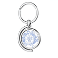 thumbnail image 1 of Patron de flores plantas rosas azules Rotating keychain Metal Keyring Holder, 1 of 2