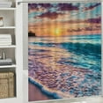 thumbnail image 6 of Patifu Sunset Ocean Beach Bathroom Shower Curtain Set with Hooks 36"x72, 6 of 7