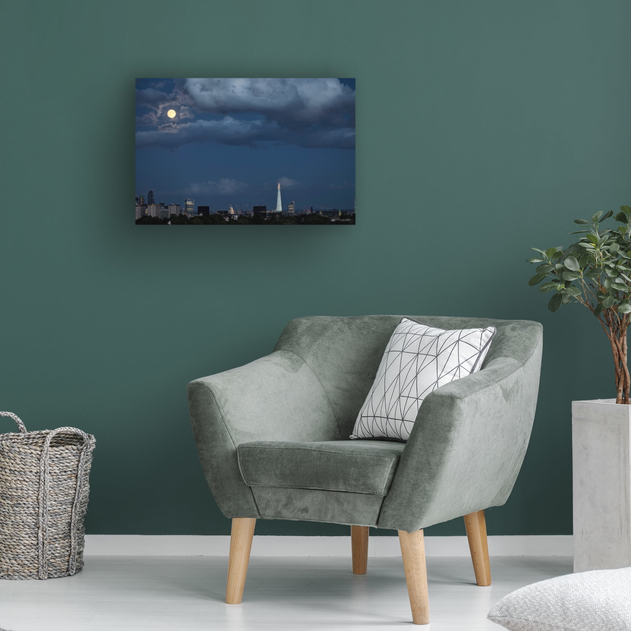 Canvas Wall Art - Kent Burkhardsmeier 'Sturgeon Moon' Wall Art for Living Room, Bedroom, or Office Décor by Trademark Fine Art - 47 x 30 Inches