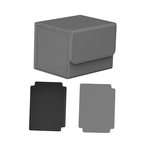 Caja de baraja de cartas, juguete para reunir cartas, con 2 separadores, funda para cartas, estuche para baraja de cartas Gris